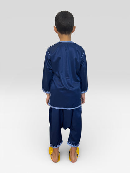 Jabador satiné bleu foncée