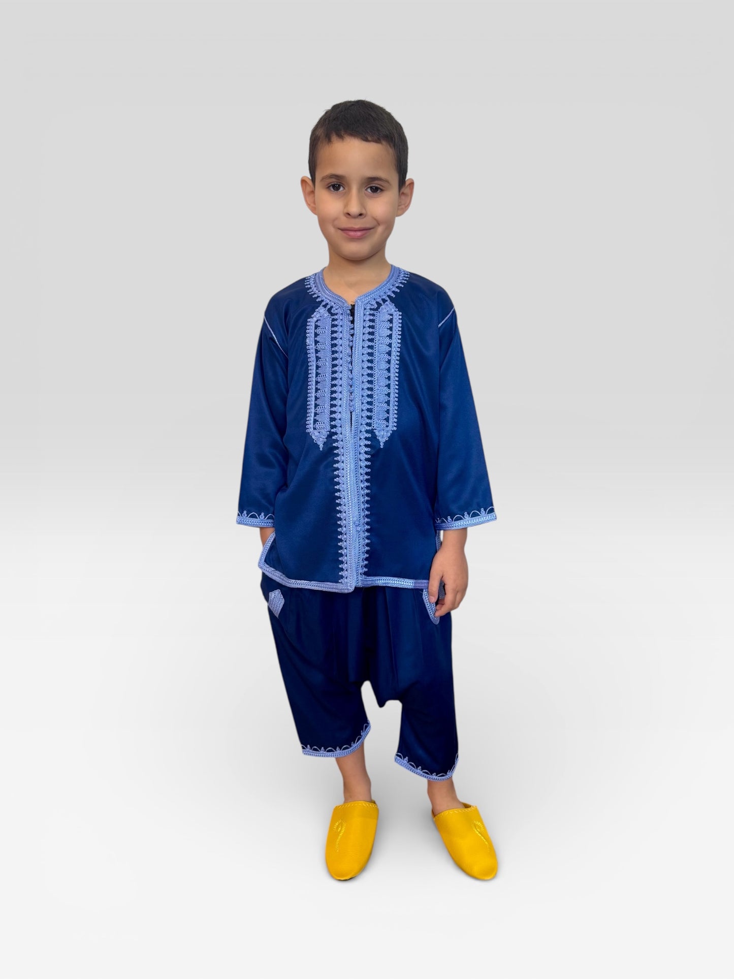 Jabador satiné bleu foncée