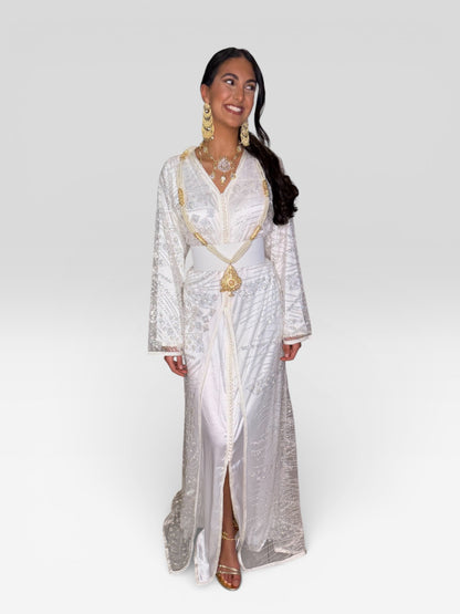 Takshita brodé blanche